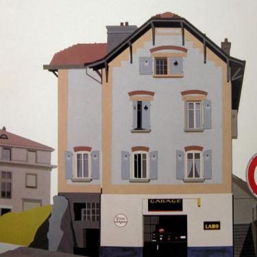 Garage à Renens, 1975, acryl sur toile, 100x120cm