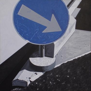 Signalisation urbaine n.8, 2006,acryl sur toile, 100x100cm