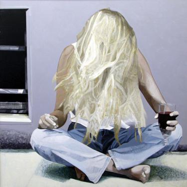 L'absinthe, 1992, acryl sur toile, 100x100cm