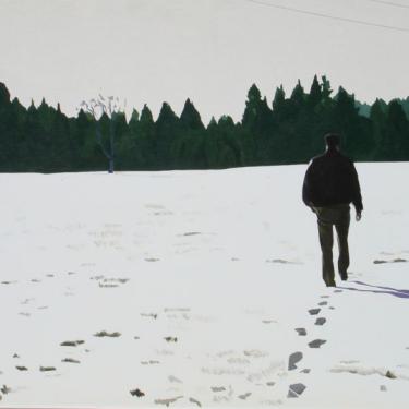 L'homme qui ne va nulle part, 1989, acryl sur toile, 120x162cm