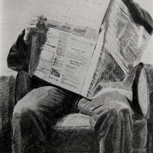 Les garçons n. 21, 1992, crayon sur papier,90x75cm