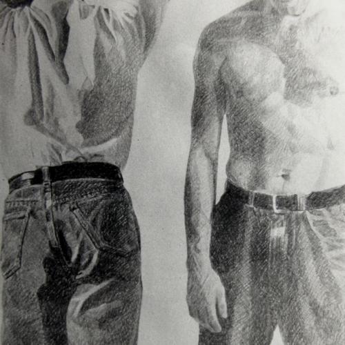 Les garçons n. 23, 1992, crayon sur papier,90x75cm, prop. part